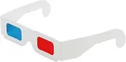 CHOOCL Single Pack 3D Paper Glasses - Red and Cyan Lens for Movies, Foldable Anaglyph Glasses with White Frame
