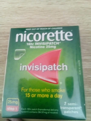 Nicorette 25mg INVISIPATCH STEP 1 2 Boxes Of - 7 PATCHES