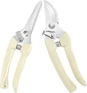 JZUNHN 2pcs Premium garden shears, pruning scissors gardening tools, Multifunctional Gardening Shears, bushes, for florist, yard and orchard the plant clippers(1pc Straight & 1pc Curved)