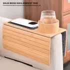 Wooden Couch Arm Tray Anti-Slip Sofa Arm Tray for Eating/Drinks/Snacks