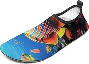 [BTCOWZRV] Water Shoes for Women Men Sea Fishes Water Sports Shoes Slip-on Breathable Lightweight Athletic Aqua Sock