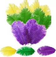 15 Pcs Mardi Gras Ostrich Feathers for Crafts, 6-8 Inch Colorful Feather Purple,