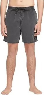 [Volcom] A2532404 Men's Swimsuit Center Trunk 17 Relaxed Style, Black, S