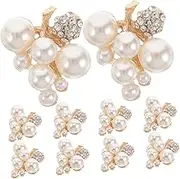 FOMIYES 10pcs Rhinestone Flower Embellishments for DIY Crafts Faux Pearl Accents Lightweight Headdress Accessories for Weddings Versatile Flatback Charms