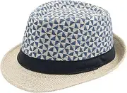 [Generic] Men Straw Hat Spring Summer Sun Protection Top Hat Jazz Cap