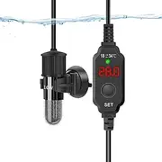 Adjustable Mini Aquarium Heater 10W Submersible Small Fish Tank Heater with Digital Display Thermostat External Temperature Controller for 0.5-2 Gallon Tanksn (English Celsius)