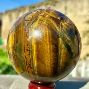 4.54LB Natural Tiger Eye stone ball quartz crystal ball Reiki healing