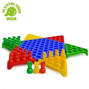 Playful Toys 頑玩具 收納式跳棋 5022(棋盤玩具 益智桌遊 兔子造型 收納組合 親子遊戲 交換禮物 台灣製造)