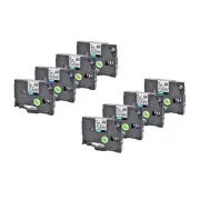8PK Compatible For Brother P-Touch TZ111 TZe111 Black on Clear Label Tape 0.23"