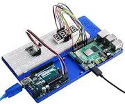 GeeekPi ABS Holder Breadboard Holder for Raspberry Pi 4B, 5 in 1 Base Plate Case for Raspberry Pi 4 Model B,3B+,3B,2B,B+,Zero,Zero W(2) and Arduino UNO,Arduino Mega 2560 (Blue Holder)