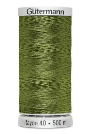 Gutermann Rayon 40 #1177 AVACADO GREEN, 500m Machine Embroidery Thread