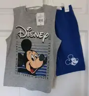 NWT 2 PC Set Disney Shorts Set 100 Yrs, Mickey Mouse Size 7/8