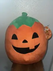 Squishmallow 14'' Jodie The Pumpkin Halloween Jack-o-Lantern Pillow PLUSH NWT
