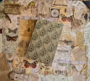 HANDMADE Peacock Feather Junk Journal Grimoire Tome Cosplay LARP Diary Codex