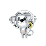 Silver plating Little Monkey Beads for Jewelry Charm Fit Bracelet
