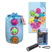 SHOPKINS Kids Girls Home Travel Camping Sleeping Slumber Bag + Bonus Flashlight