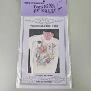 New 1992 Tropical Fish Iron-On Pattern - Designs by Sally #132 w/ Instructions