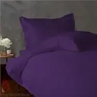 1000 TC EGYPTIAN COTTON BEDDING SET 4 PCs FLAT SHEET+DUVET COVER PURPLE COLOR