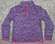Xersion Sweatshirt Girls L 14 Purple Space Dye Long Sleeve 1/4 Zip Pullover New