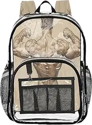 [Joitme] Muscular Back Sketch Beige Kids Bag, Clear Plastic Bags, Transparent Backpack, Backpack Girl, Muscular Back Sketch Beige, One Size, Muscular Back Sketch Beige