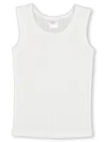 Mini Mango Girls Pointelle Vest, White, Size 3