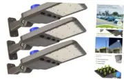 LED Parking Lot Light, 150W LED Shoebox Light with Dusk to Dawn 150W Arm 3Pack