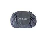 Cosmetic Receipt Bag Large Capacity Brigade Rope Bundle Mouth Bag - Grey