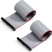 Fielect 2pcs IDC 40 Pin Connector Gray Wire Flat Ribbon Cable Connector Length 30cm 2.54mm Pitch