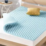 1.5 Inch Egg Crate Memory Foam Cooling Gel Infusion Queen Mattress Topper Blu...