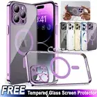 For iPhone 16e 16 15 14 13 12 11 Pro Max XR Case MagSafe Magnetic Plating Cover