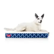 Brindle 4" Memory Foam Pet Bed MEDIUM Navy Trellis Dog Bed 34" x 22"