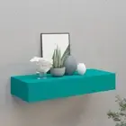 Floating Shelf with Drawer DIY Wall Mount Display Bookcase Photo Shelving Blue