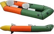 Packraft Inflatable Kayak with Soft Seat,Bag,Fin for Flat/White Water Rafting Camping Bicycle Drifting Lightweight Packrafts TPU,1/2 Person