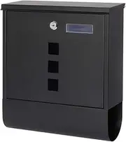 Decaller Metal Mailboxes with Sturdy Key Lock, Wall Mounted Waterproof Mail Box with Transparent Cover, 11 4/5" x 3 3/5" x 13"