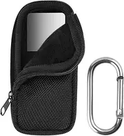 Xxerciz Heart Monitor Case for AliveCor Kardiamobile Personal EKG/Kardia Mobile 6L EKG Device, Protective Travel Case Nylon Storage Bag Cover with Soft Liner and Carabiner Clip, Black