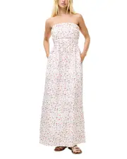 French Connection Nomi Cotton Strapless Midi Dress