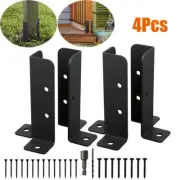 4Pcs Post Base Support Fence Brackets Kit For Garden Deck Repair Anchor Wooden