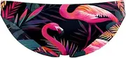 [FNETJXF] Swim Jammers for Men, Mens Swim Jammers, Modern Tropical Plants Flowers Leaves Flamingo