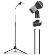 Pyle Tripod Base Gooseneck Microphone Stand w/ Mic Clip -Height Adjustable