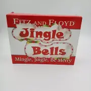 Fitz And Floyd Jingle Bells Tidbit Dish Set Of 2 Christmas New Box Not Perfect