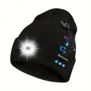 LED Light Bluetooth Beanie Unisex Warm Knitted Beanie 3 Light Modes Waterproof Rechargeable Wireless Music Flashlight Ha