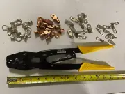 (1) HS-38 Ratchet Terminal 10g-2g lug Crimper + 40 lugs