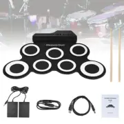 Professional Roll-Up Electronic Drum Set Silicon Drum Kit Digital 7 Pad Percussn
