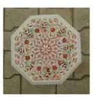 12" Stone white Table Top Antique Design Inlay antique Coffee Table for Home