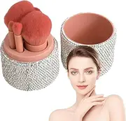 Brushes For Makeup - Makeup Brush With Case,Reusable Soft Blender Applicator With Rhinestones Case For Contouring Highlighting Eyeshadow Foundation Concealer