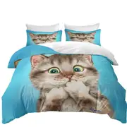 Adorable Cat Sweet Regretful Kitten Quilt Cover