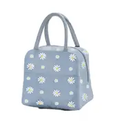 2Pcs Daisy Thermal Insulated Lunch Cooler Bags Bento Box Storage Japanese Food Snacks Zip Bag for Work School Children Men Women
