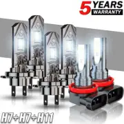 For Smart Fortwo 2008-15 Bulbs LED Headlights High/Low Beams+Fog Lights 6000K (for: Smart)