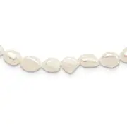 Fashion 9-10mm White Baroque Freshwater Cultured Pearl Slip-On Endless 64 Inch Necklace