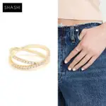 【SHASHI】紐約品牌 STACEY PAVE 鑲鑽十字架戒指 金色十字架戒指(十字架)